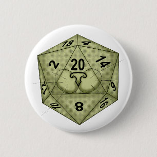Dice. Katt. D20. Perceptionskontroll Knapp