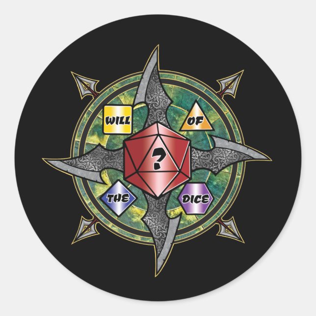 Dice-klistermärkets vilja runt klistermärke (Framsida)