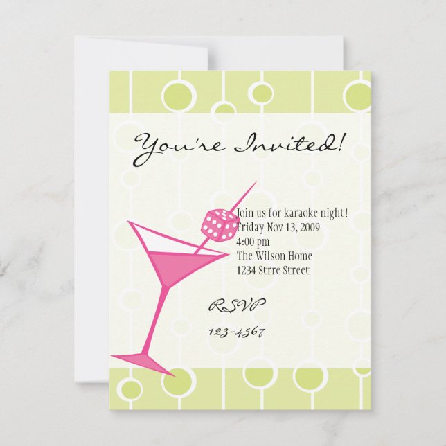 Dice Martini One Inbjudningar (Framsida)