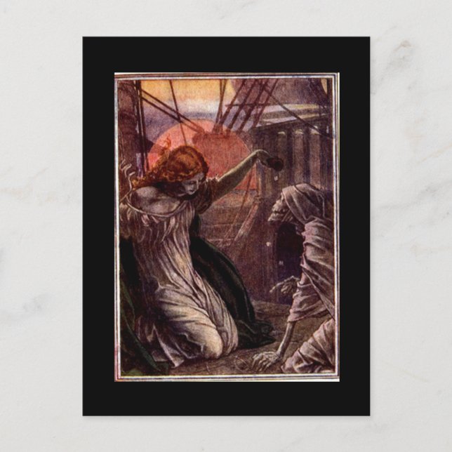 Dice med dödsvykort vykort (Framsida)