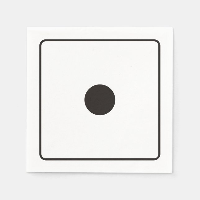 DICE-nummer 1 + ryggstödet. Pappersservett (Framsidan)