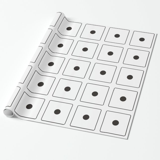 DICE-nummer 1 + ryggstödet. Presentpapper (Utrullad)
