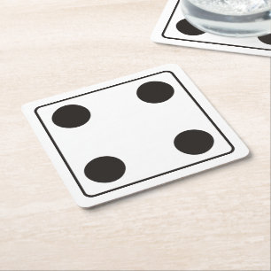 DICE-nummer 4 + ryggstödet. Underlägg Papper Kvadrat
