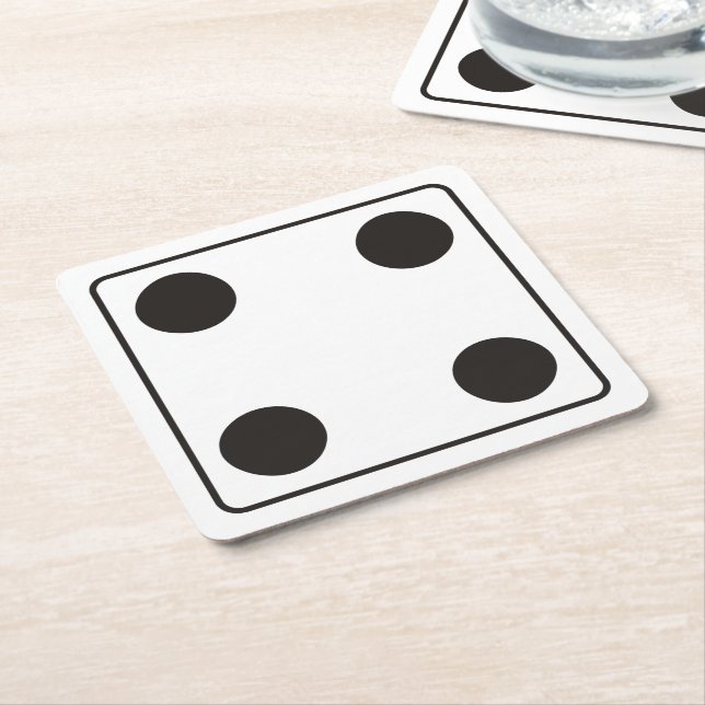 DICE-nummer 4 + ryggstödet. Underlägg Papper Kvadrat (Vinklad)