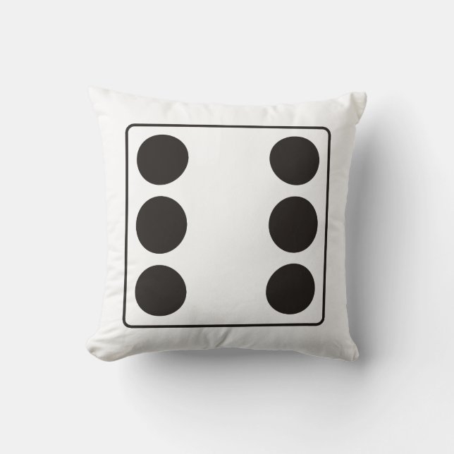 DICE-nummer för 6 + ryggstödet. Kudde (Framsida)