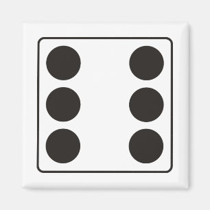 DICE-nummer för 6 + ryggstödet. Magnet