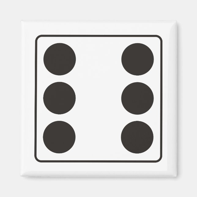 DICE-nummer för 6 + ryggstödet. Magnet (Framsidan)