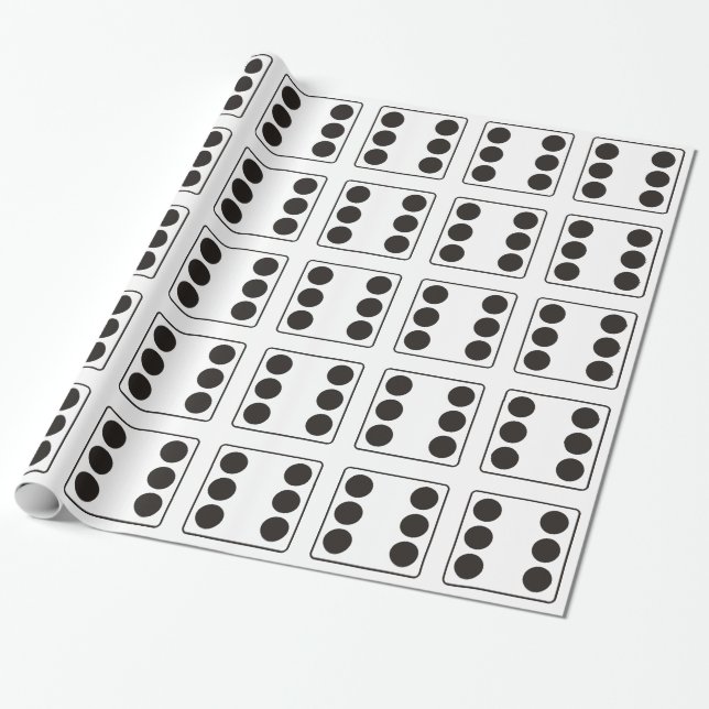 DICE-nummer för 6 + ryggstödet. Presentpapper (Utrullad)