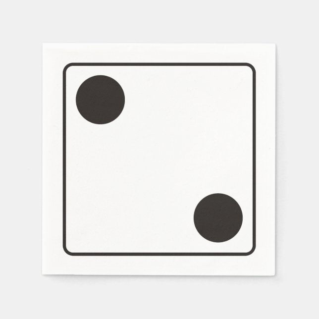 DICE-nummer för pips 2 + ryggstödet. Pappersservett (Framsidan)