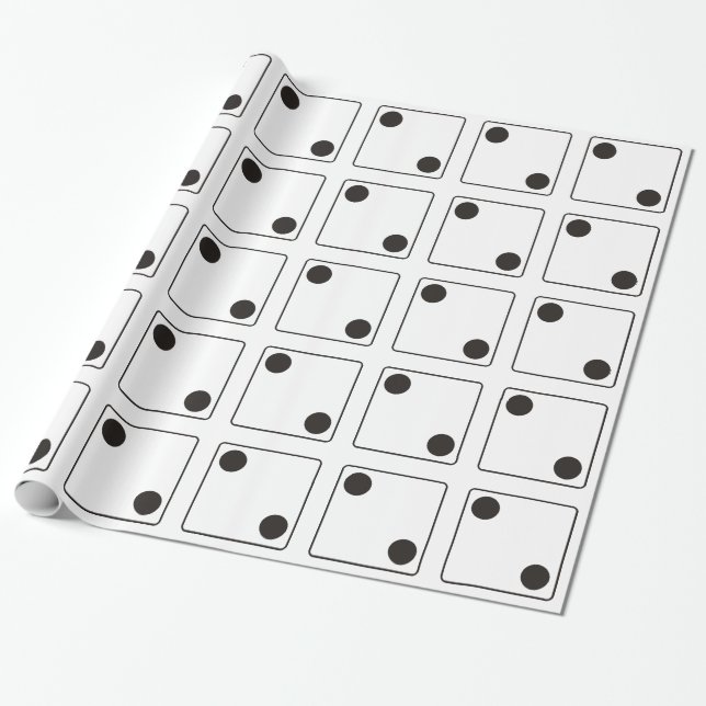 DICE-nummer för pips 2 + ryggstödet. Presentpapper (Utrullad)