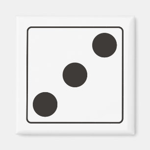 DICE-nummer för pips 3 + ryggstödet. Magnet