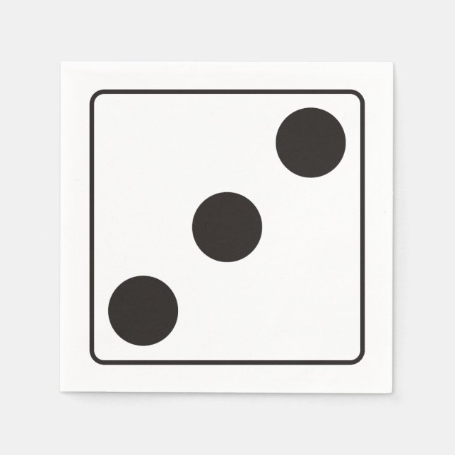 DICE-nummer för pips 3 + ryggstödet. Pappersservett (Framsidan)