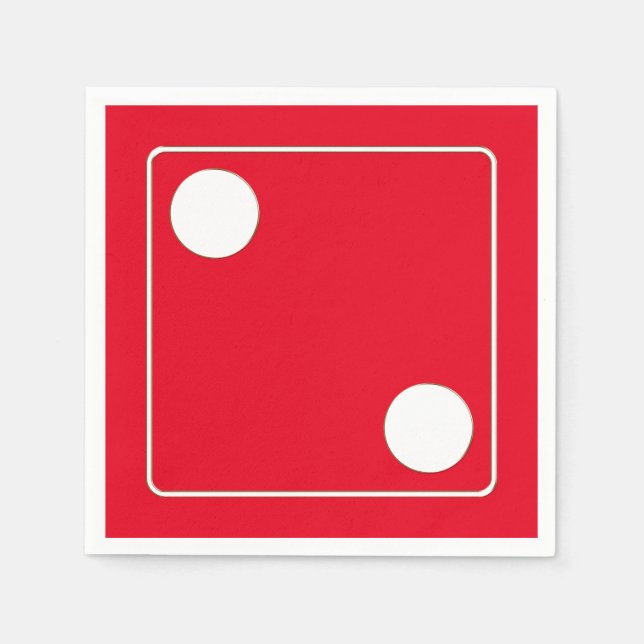 DICE-nummer för pips vita 2 + ryggstödet. Pappersservett (Framsidan)