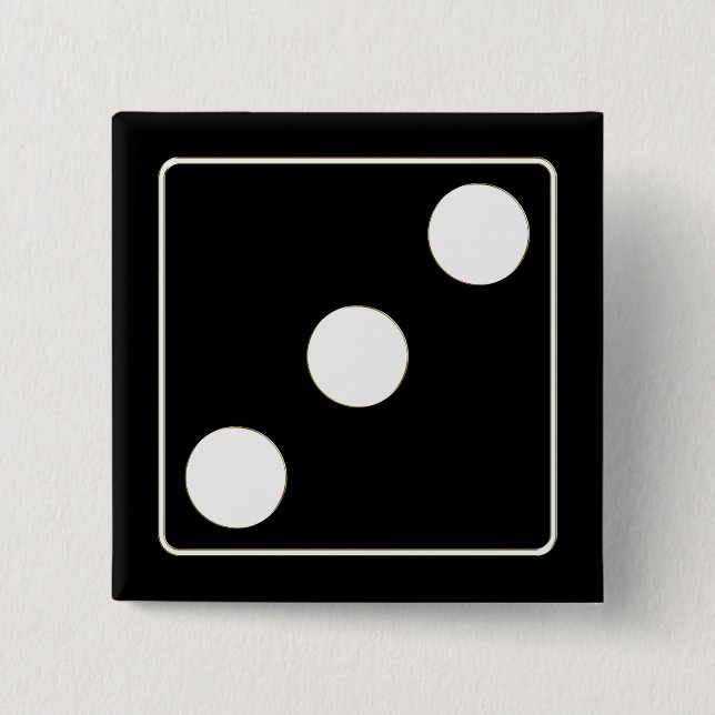 DICE-nummer för pips vita 3 + ryggstödet. Knapp (Framsida)