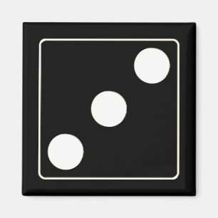 DICE-nummer för pips vita 3 + ryggstödet. Magnet