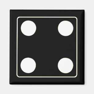 DICE-nummer för pips vita 4 + ryggstödet. Magnet
