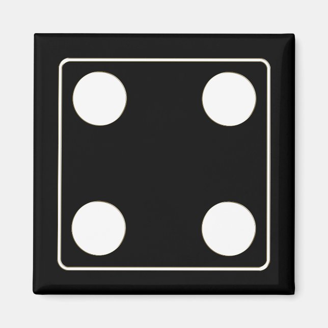 DICE-nummer för pips vita 4 + ryggstödet. Magnet (Framsidan)