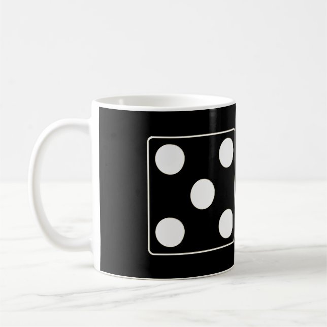 DICE-nummer för pips vita 5 & 2 + dina idéer Kaffemugg (Vänster)