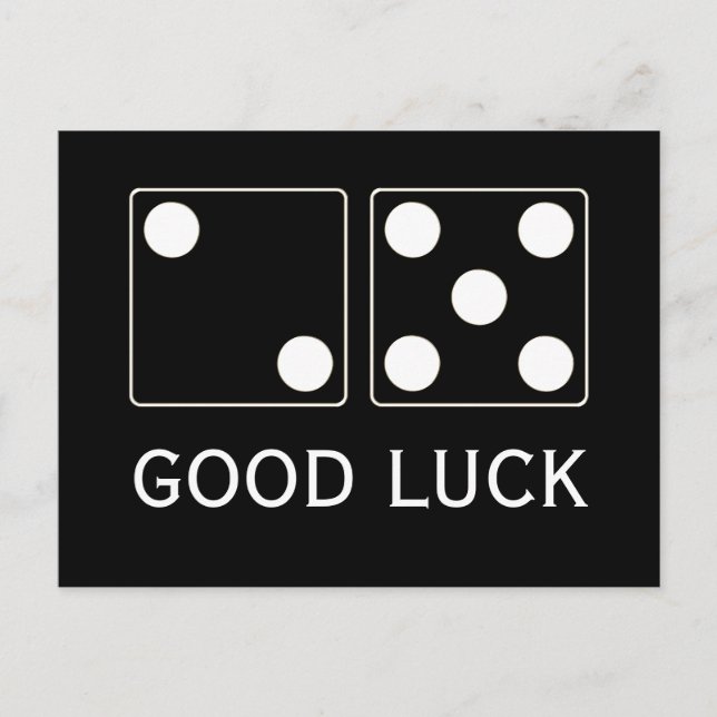 DICE-nummer för pips vita 5 & 2 + texten Vykort (Framsida)