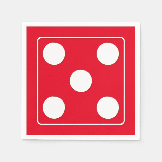 DICE-nummer för pips vita 5 + ryggstödet. Pappersservett (Framsidan)