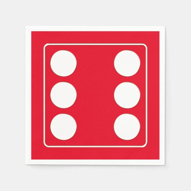 DICE-nummer för pips vita 6 + ryggstödet. Pappersservett (Framsidan)