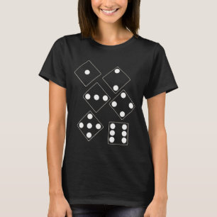 DICE-nummer för pips vita + ryggstödet. & idéer Tee Shirt