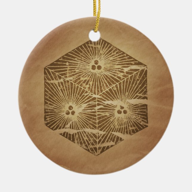 Dice of Lycka till japansk Magic Charms Julgransprydnad Keramik (Framsidan)