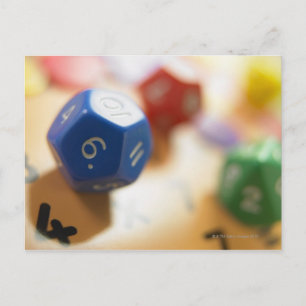 Dice på matematikspel vykort