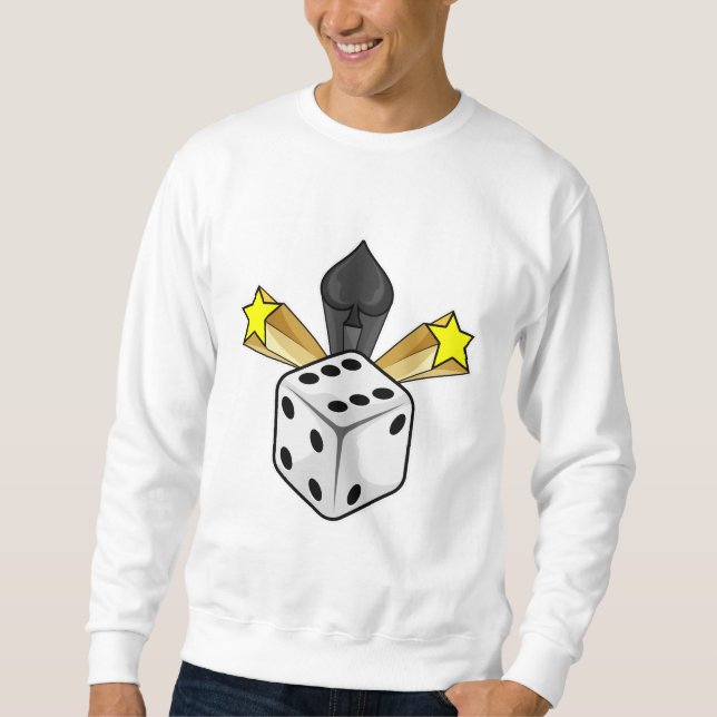 Dice på Poker med Spades & Stars Lång Ärmad Tröja (Framsida)