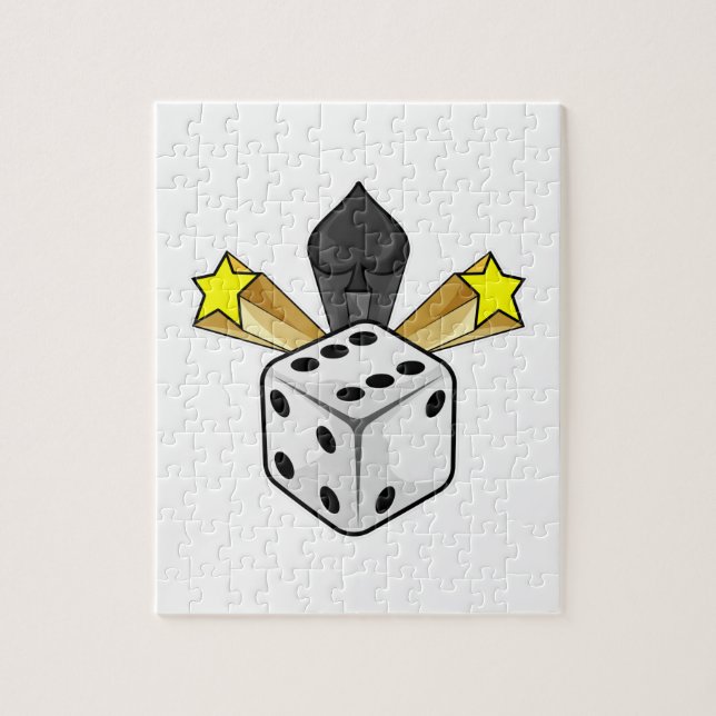 Dice på Poker med Spades & Stars Pussel (Vertikal)