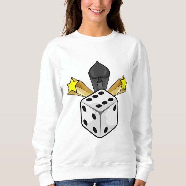 Dice på Poker med Spades & Stars T Shirt (Framsida)