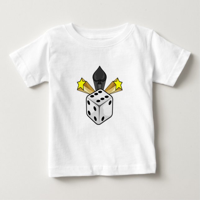 Dice på Poker med Spades & Stars T Shirt (Framsida)