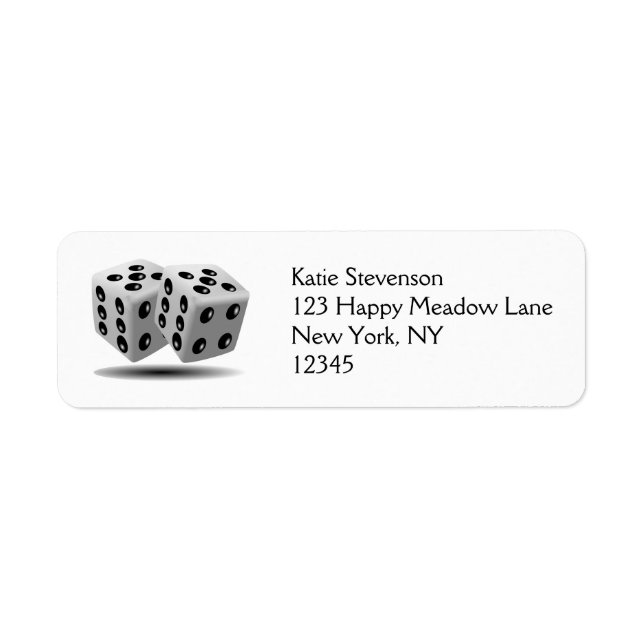 Dice-paret Returadress Etikett (Framsidan)