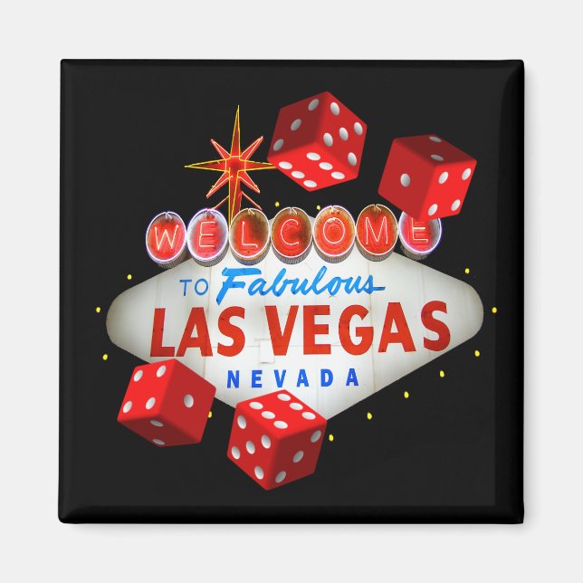 Dice Players Lucky Las Vegas Magnet (Framsidan)