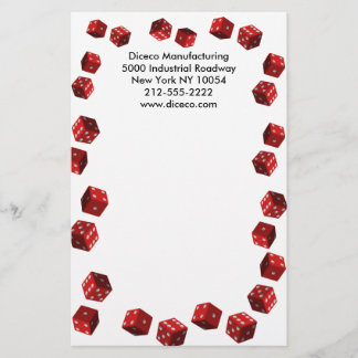 Dice Players Stationery Brevpapper