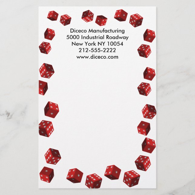 Dice Players Stationery Brevpapper (Framsida)