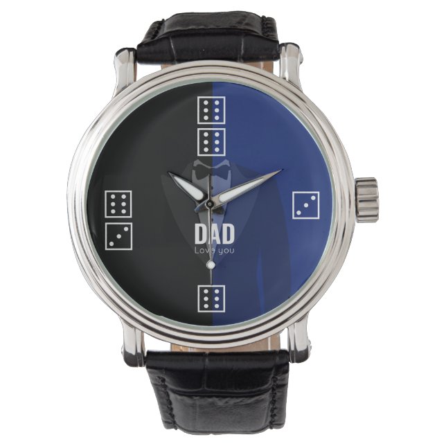 Dice polka dots dice mönster blue/black watch armbandsur (Framsida)