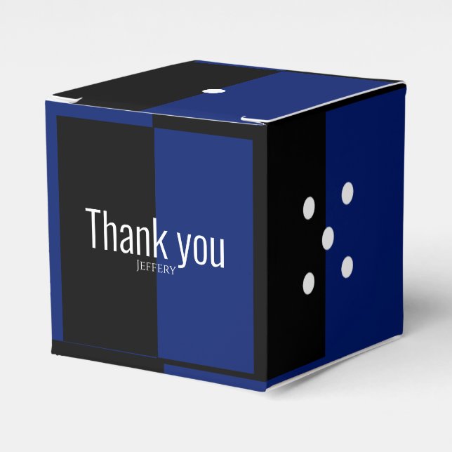 Dice polka dots dice mönster blue och black presentaskar (Framsidan Sidan)