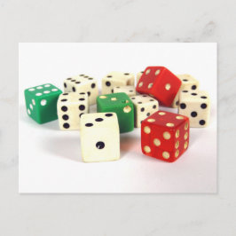 DICE - RED, WHITE OCH GRÖNT VYKORT