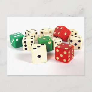 DICE - RED, WHITE OCH GRÖNT VYKORT