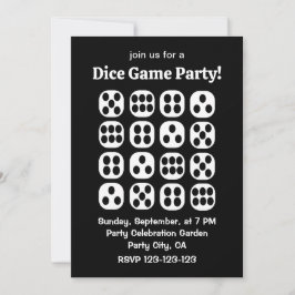 Dice Roll Game Party Inbjudningar