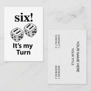 Dice Rolling Sex Det är min sväng Roll Dice Visitkort