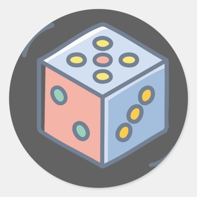 Dice Runt Klistermärke (Framsida)