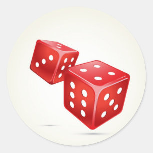 Dice Stickers Runt Klistermärke