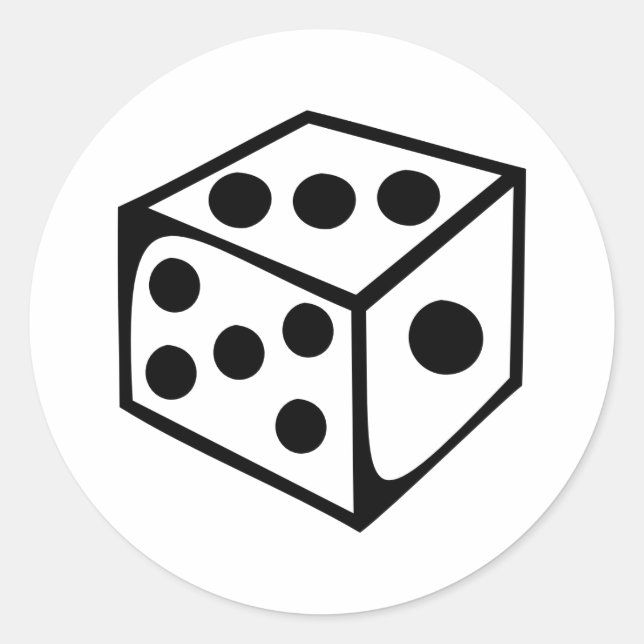 Dice - tre runt klistermärke (Framsida)