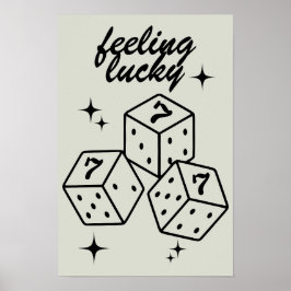 Dice Wall Art, Lucky Poster, Dice Print Poster