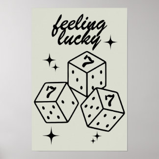 Dice Wall Art, Lucky Poster, Dice Print Poster