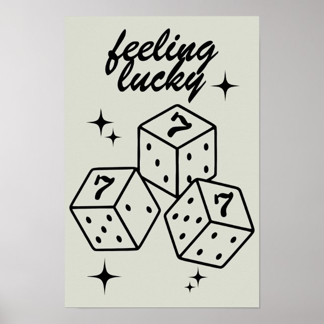 Dice Wall Art, Lucky Poster, Dice Print Poster (Framsidan)