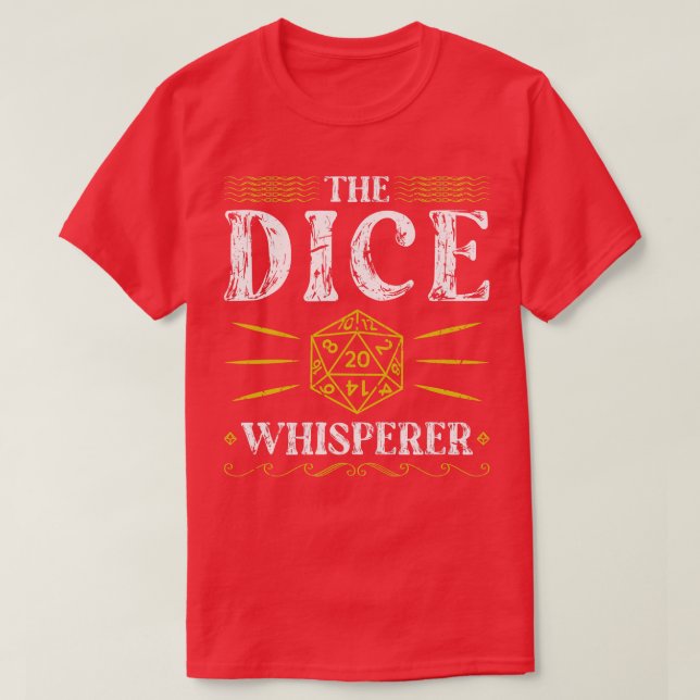 Dice Whisperer D20 RPG-spelaren T Shirt (Design framsida)
