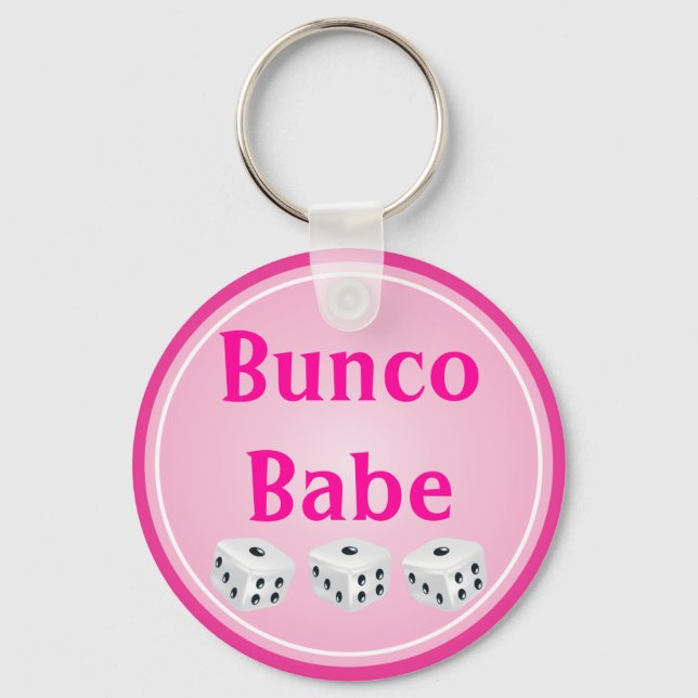 Dice with rosa Circle anpassade Nyckelring (Framsida)